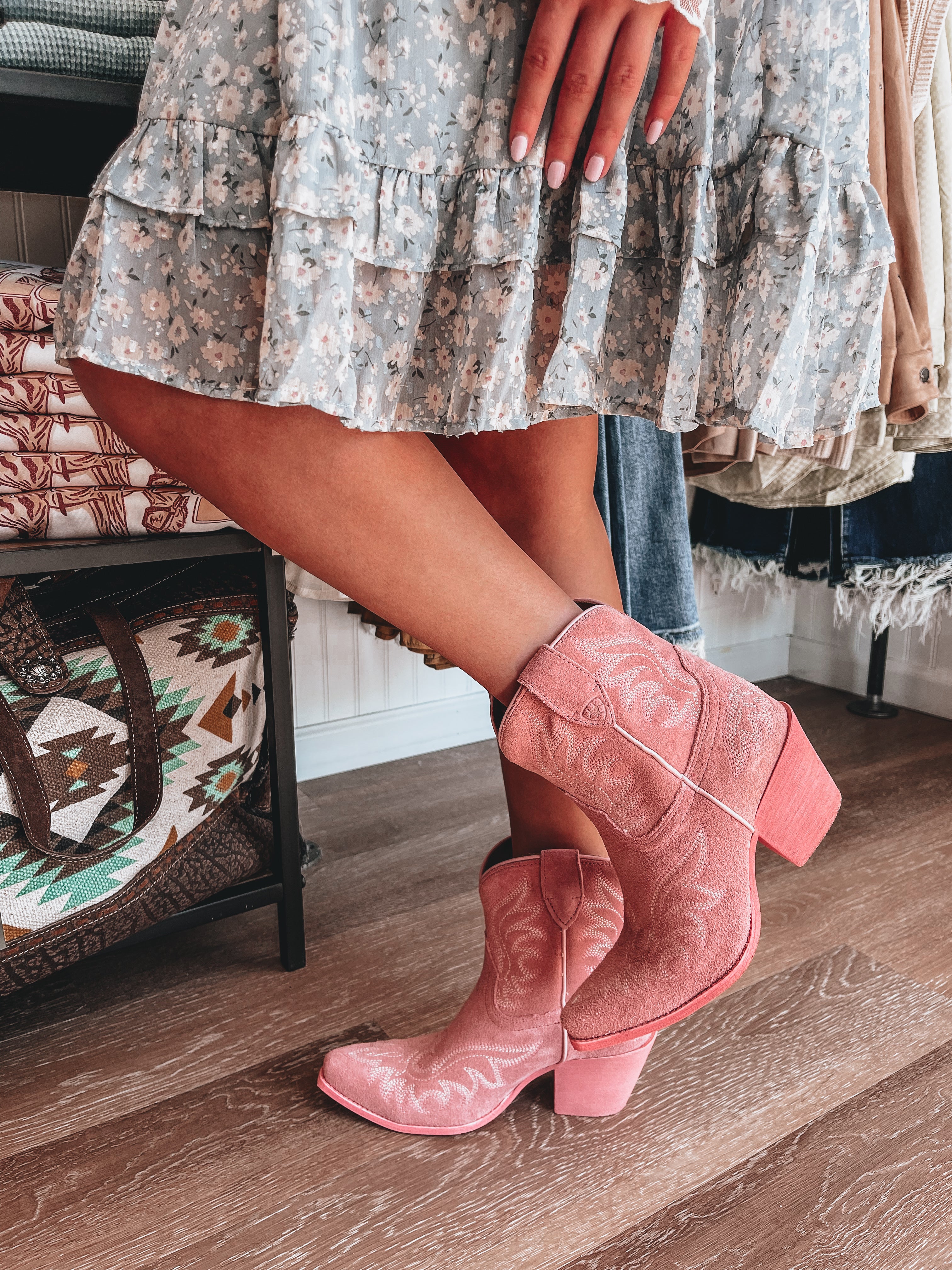 Ariat Chandler Boot (Carnation Pink Suede) - Main Image