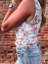 Load image into Gallery viewer, Zoie Tank (Teal Floral)
