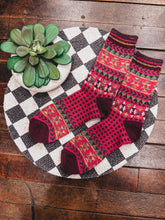 Load image into Gallery viewer, Dusty Prairie Socks (Berry)
