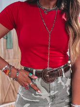 Load image into Gallery viewer, Kelly Cropped Tee (Red)
