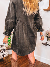 Load image into Gallery viewer, Navaeha Denim Dress (Vintage Black)
