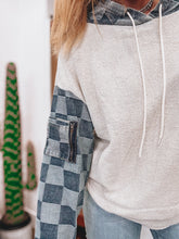 Load image into Gallery viewer, Chayce Checkered Denim Hoodie
