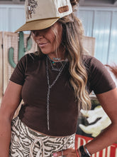 Load image into Gallery viewer, Kelly Cropped Tee (Brown)
