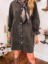 Load image into Gallery viewer, Navaeha Denim Dress (Vintage Black)
