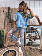 Load image into Gallery viewer, Breezy Top (Blue/Neon)
