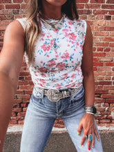 Load image into Gallery viewer, Zoie Tank (Teal Floral)
