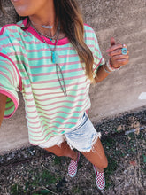 Load image into Gallery viewer, Breezy Top (Mint/Pink)
