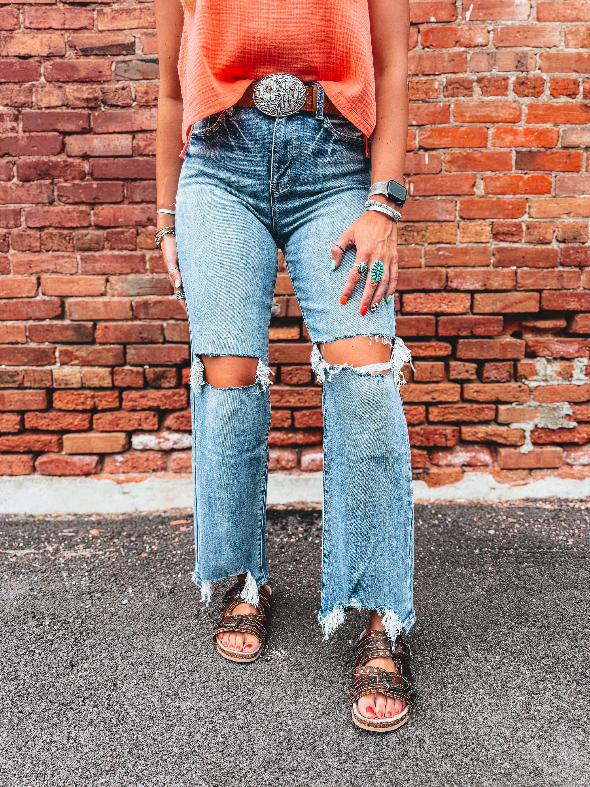 国内未入荷 Phantomhunter - Paneled Ripped Flared Jeans PHANTOMHUNTER Layered Ripped Spray-Painted Flared Jeans