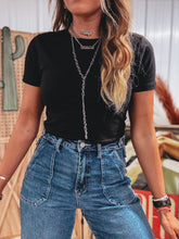 Load image into Gallery viewer, Kelly Cropped Tee (Black)
