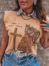 Load image into Gallery viewer, Cowboy Prays Muscle Tee
