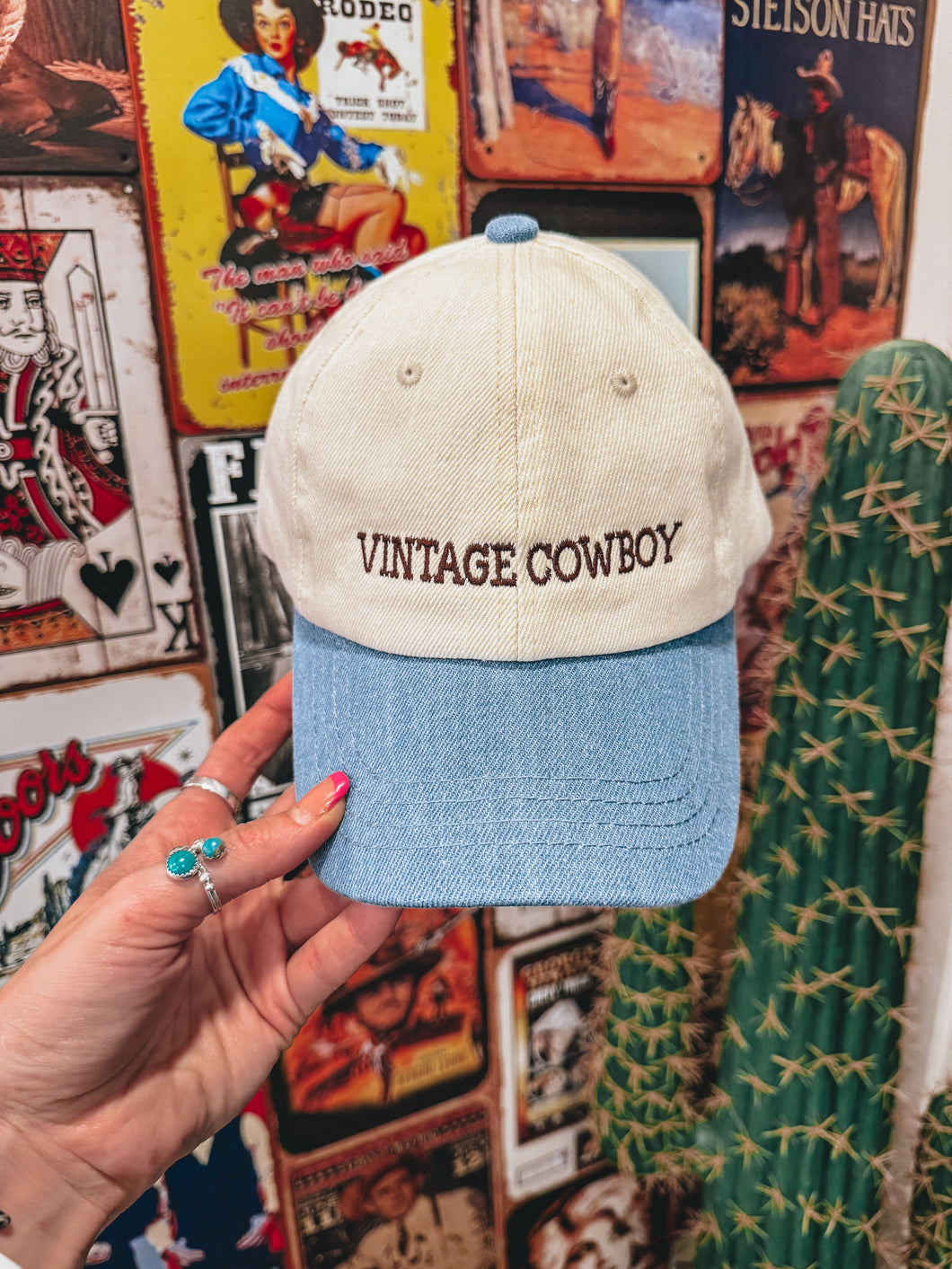 Vintage Cowboy Hat (Denim)