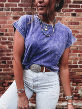 Load image into Gallery viewer, Trulee Tee (Vintage Indigo)
