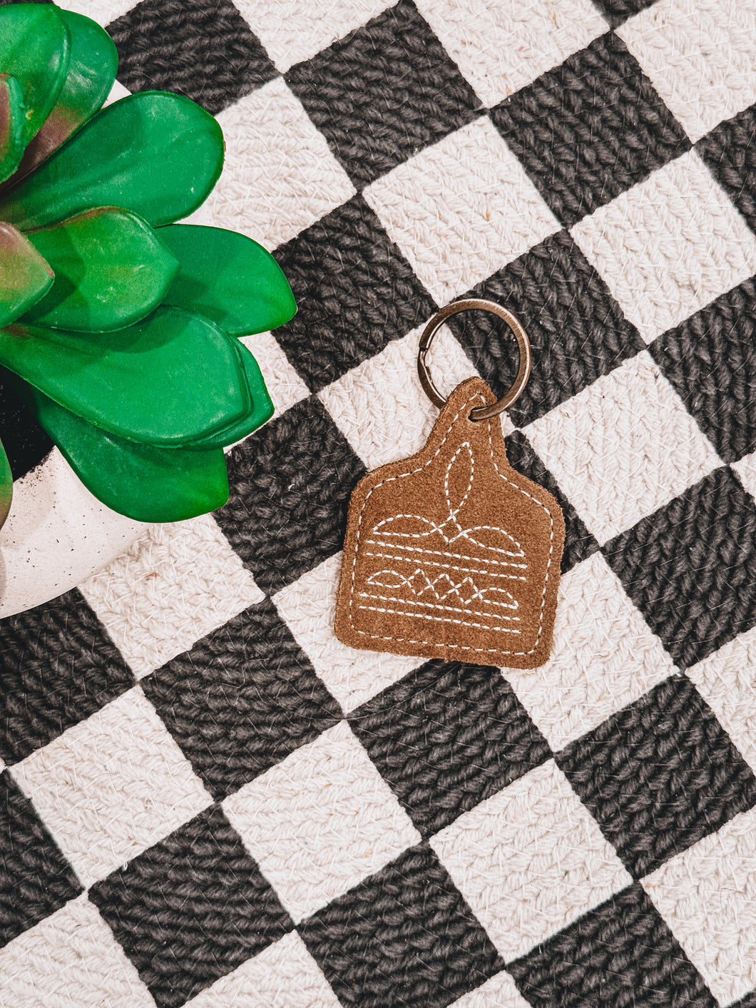 Boot Stitch Keychain (Tan)