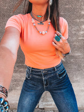 Load image into Gallery viewer, Kelly Cropped Tee (Coral)
