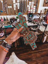 Load image into Gallery viewer, Sterling Belt (Brown/Turq)
