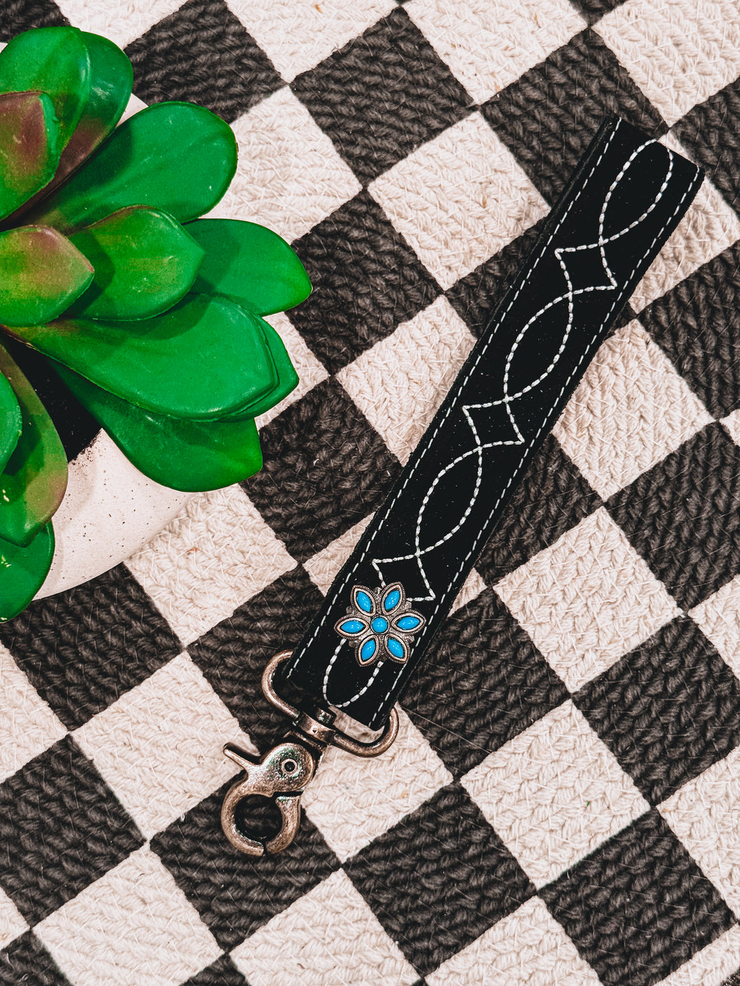 Boot Stitch Wristlet (Black)