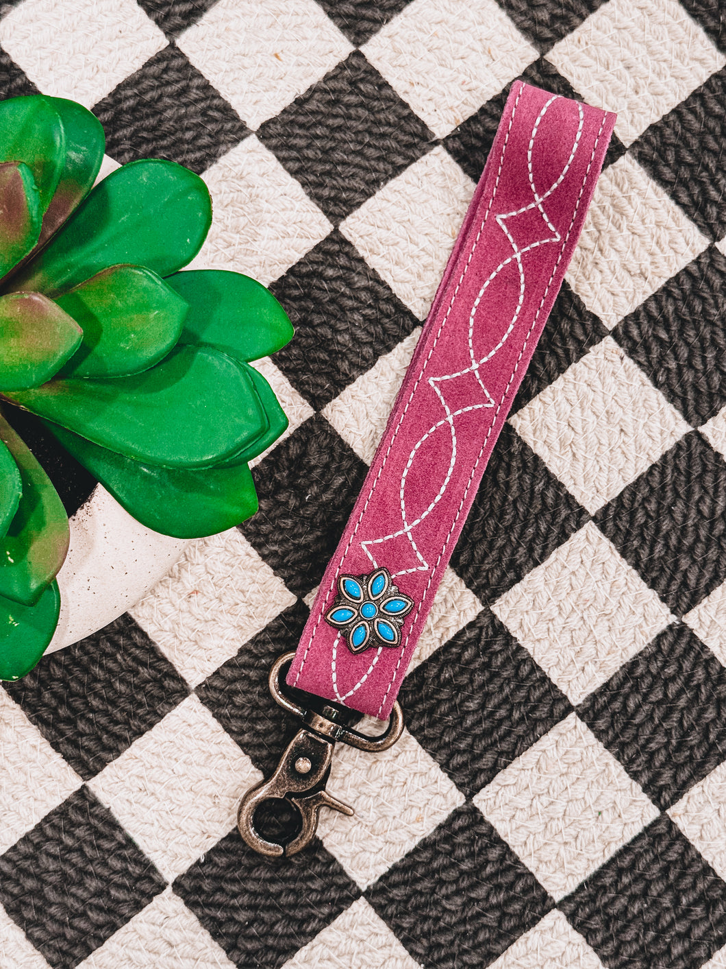 Boot Stitch Wristlet (Pink)