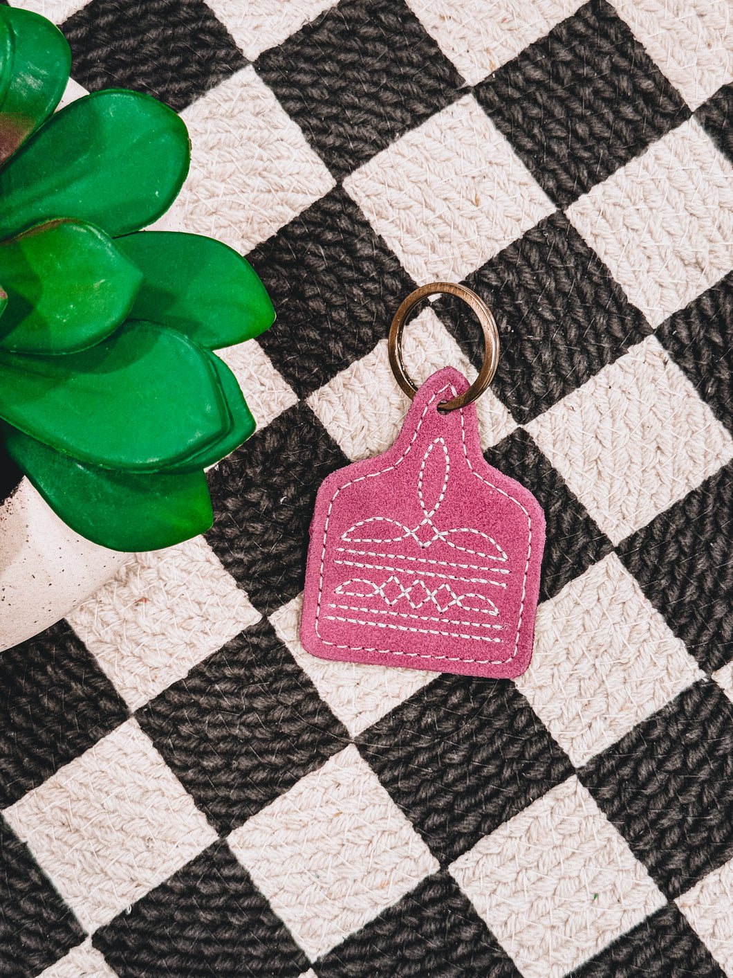 Boot Stitch Keychain (Pink)