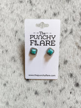 Load image into Gallery viewer, Mini Square Studs (Turquoise)
